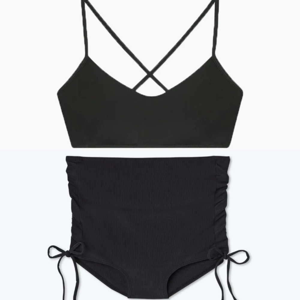 Summersalt Maternity Ribbed Black Bikini